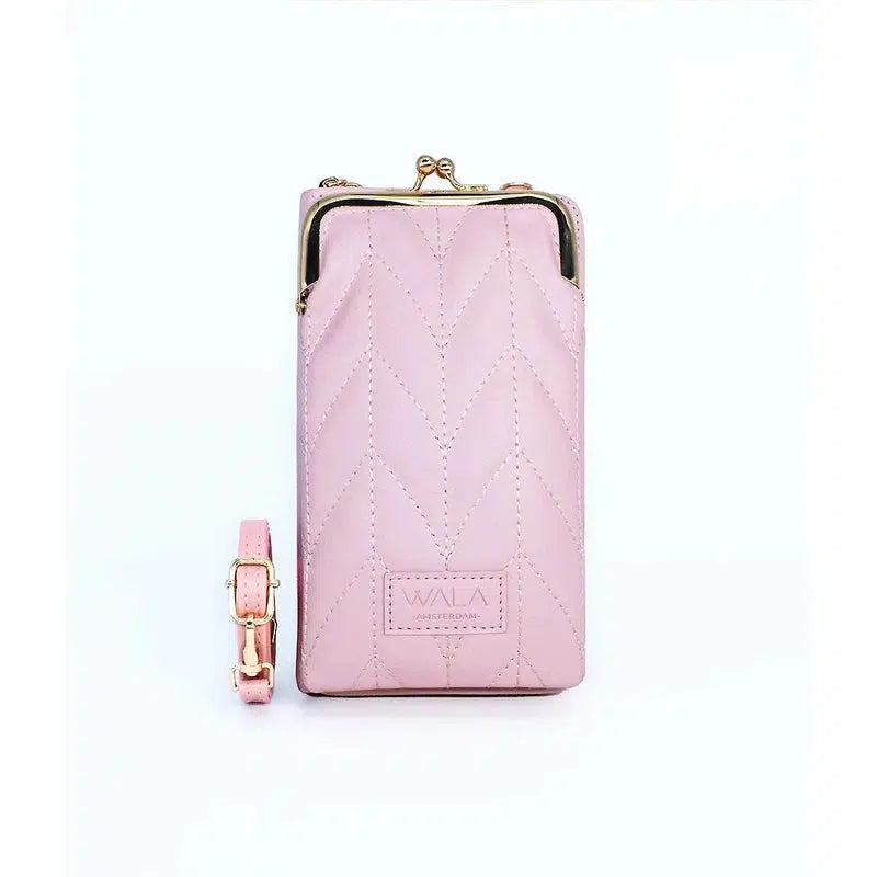 WALA AMSTERDAM® Vegan Lederen Telefoontasje Crossbody - Roze