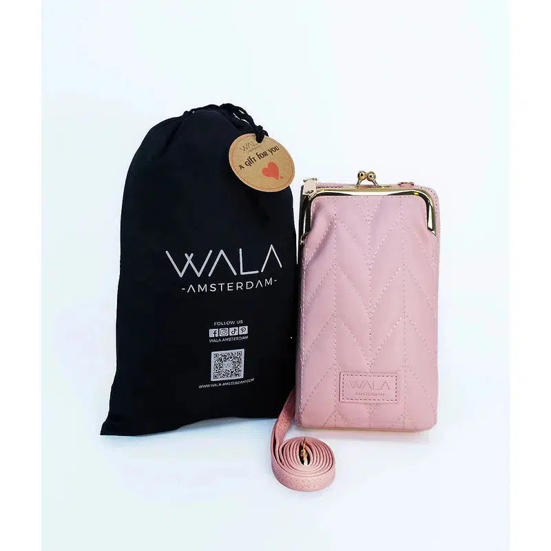 WALA AMSTERDAM® Vegan Lederen Telefoontasje Crossbody - Roze