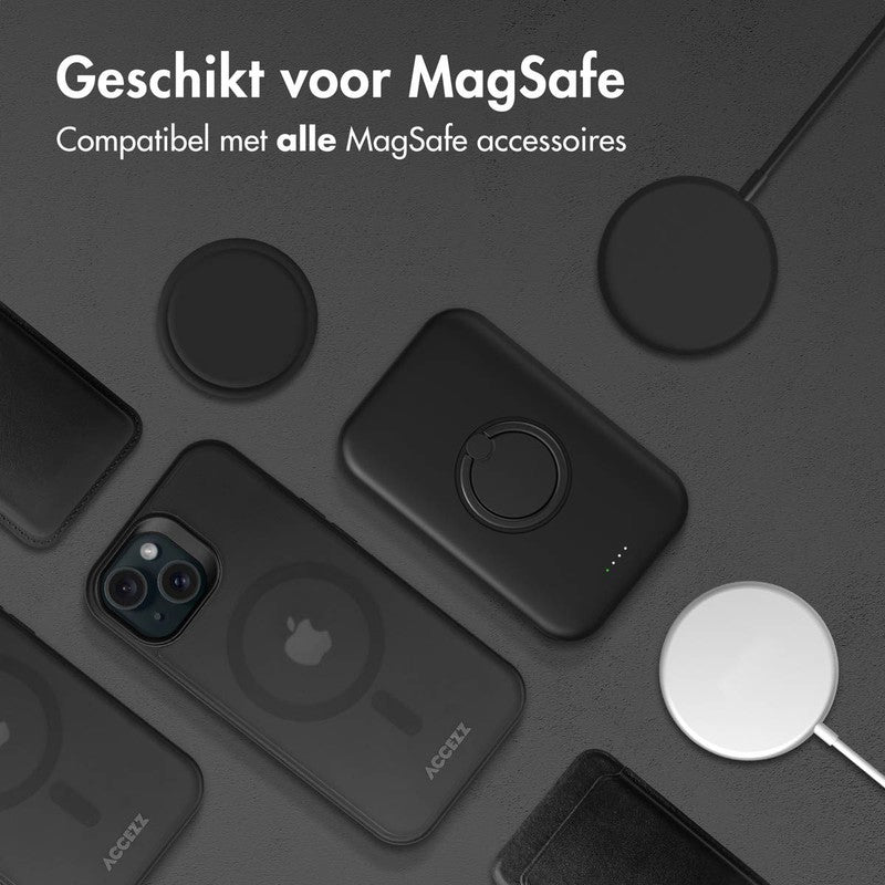 Accezz Rugged Frosted Backcover met MagSafe - Zwart