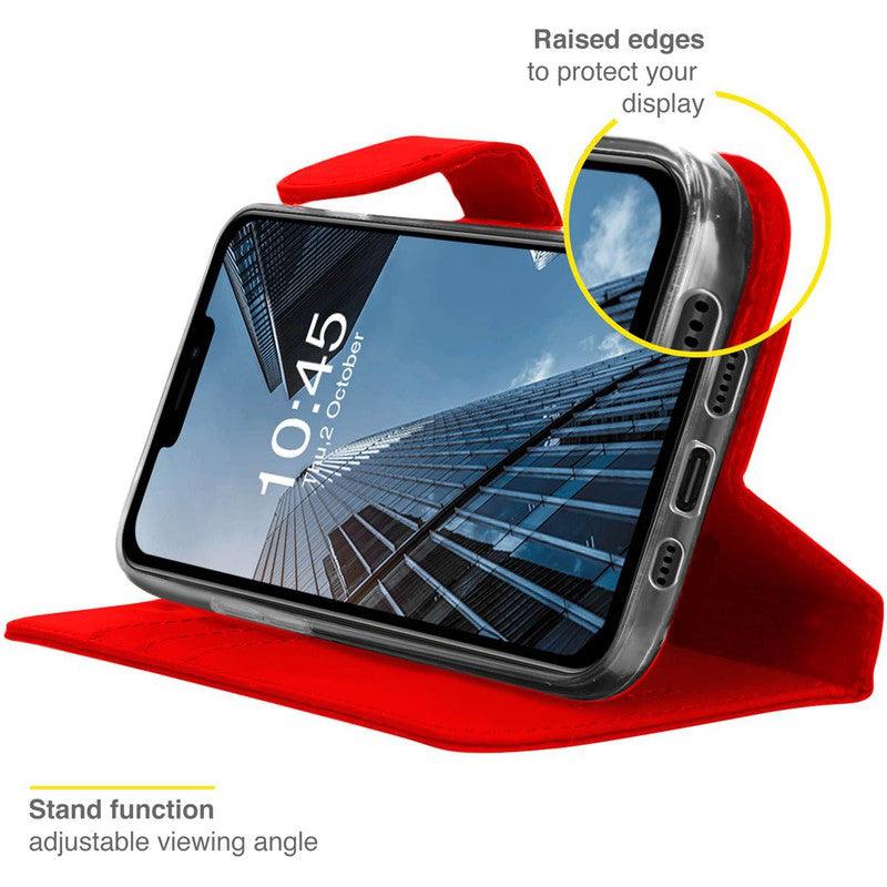 Accezz Wallet Softcase Bookcase - Rood