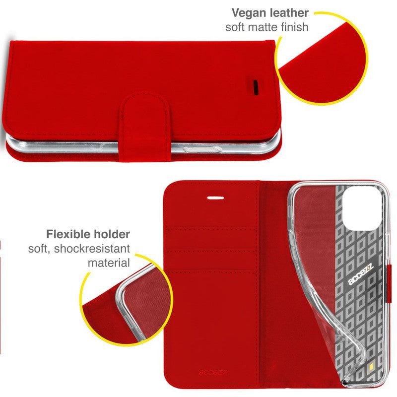 Accezz Wallet Softcase Bookcase - Rood