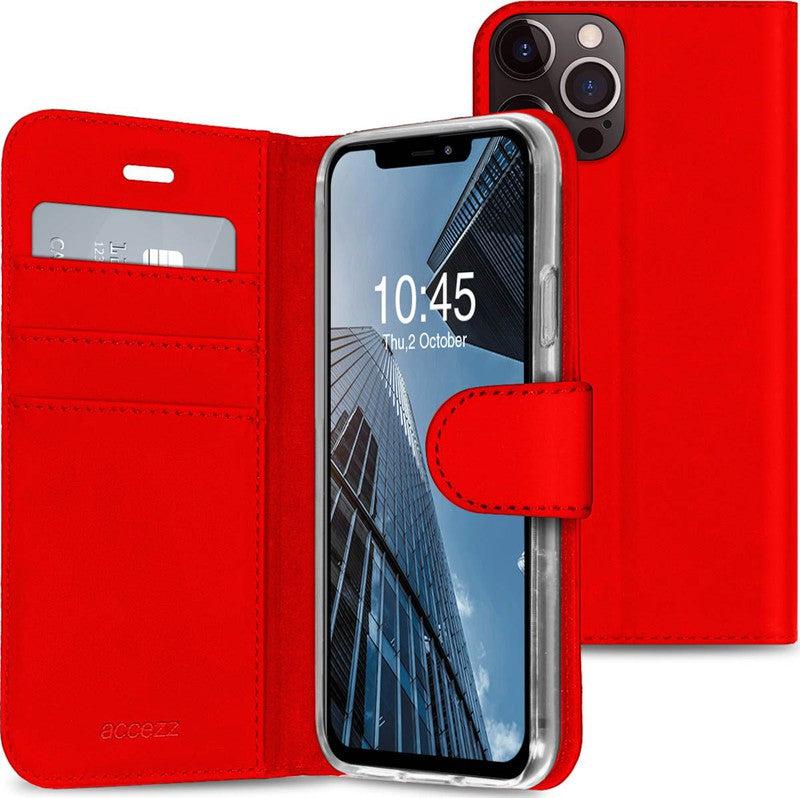 Accezz Wallet Softcase Bookcase - Rood