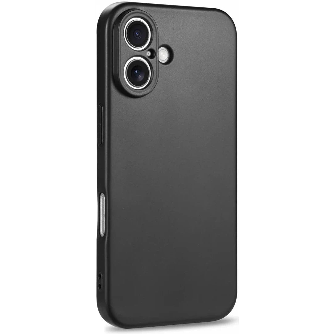 Apple iPhone 16 Hoesje Dun TPU Back Cover Matte Zwart