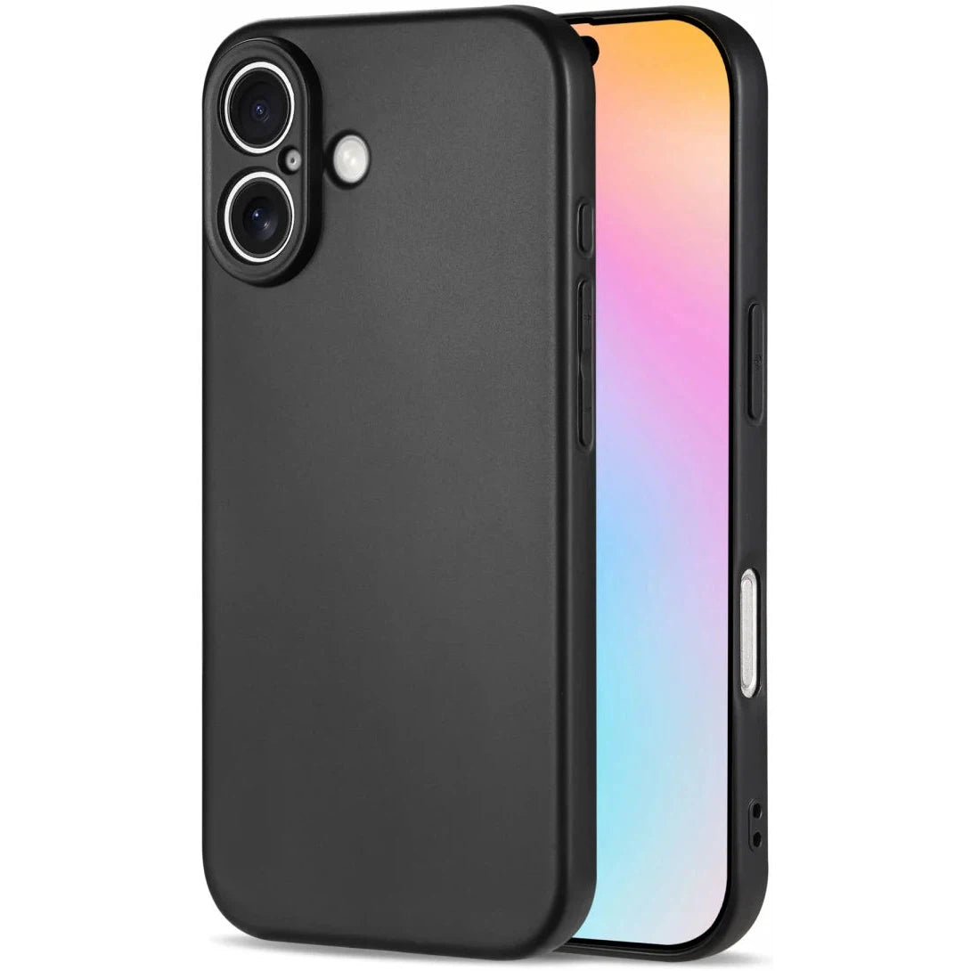 Apple iPhone 16 Hoesje Dun TPU Back Cover Matte Zwart