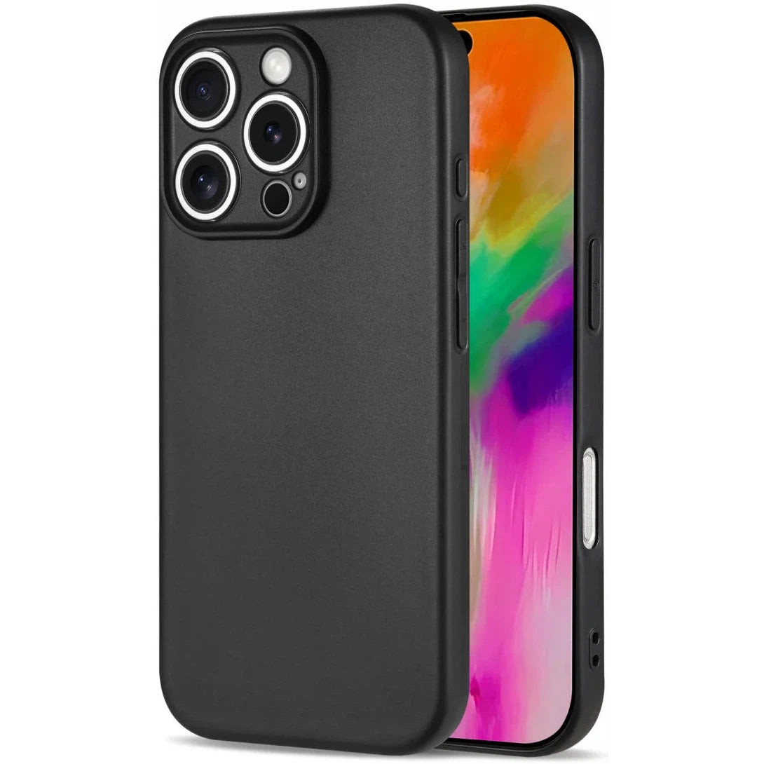 Apple iPhone 16 Pro Hoesje Dun TPU Back Cover Matte Zwart