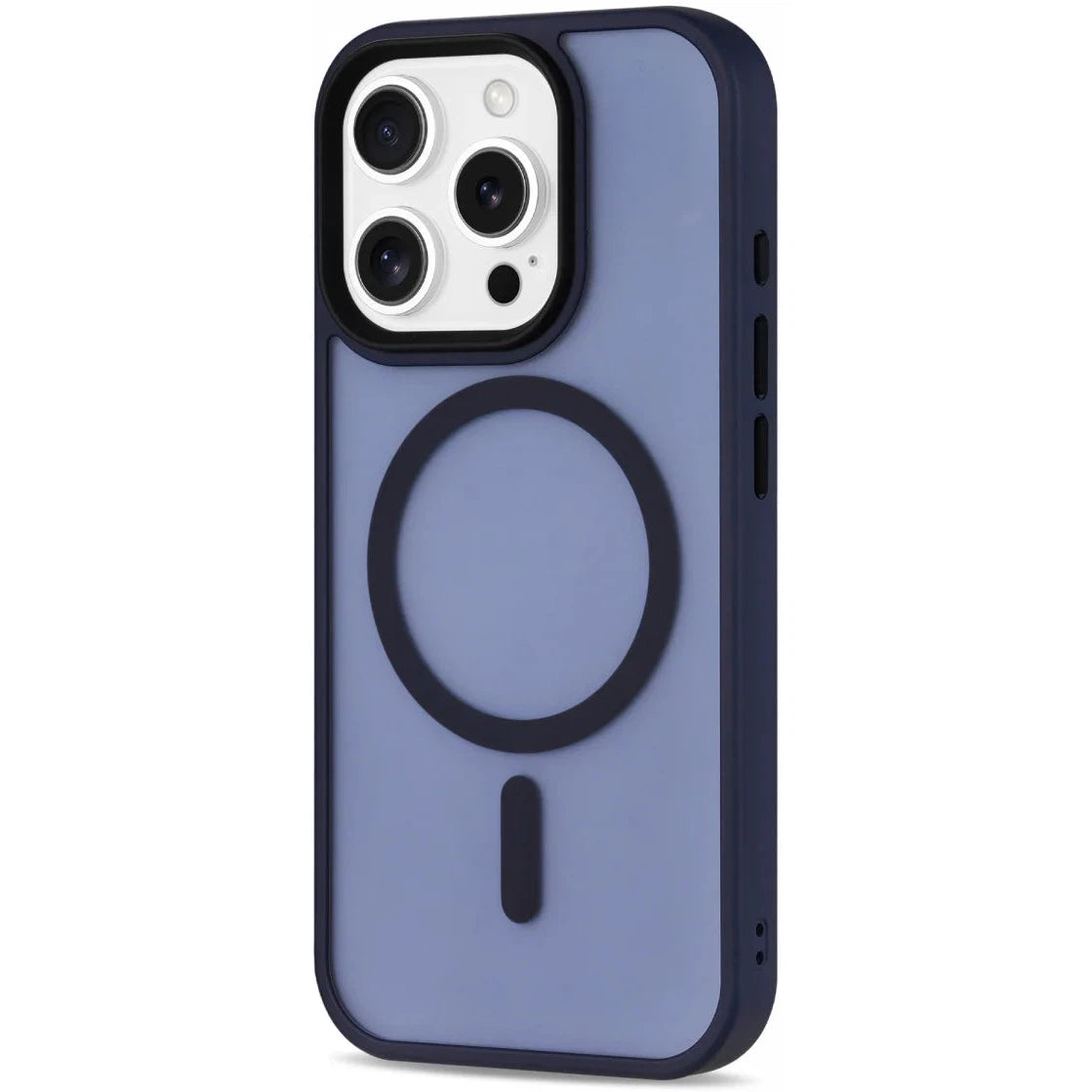 Apple iPhone 16 Pro Hoesje met MagSafe Back Cover Matte Blauw