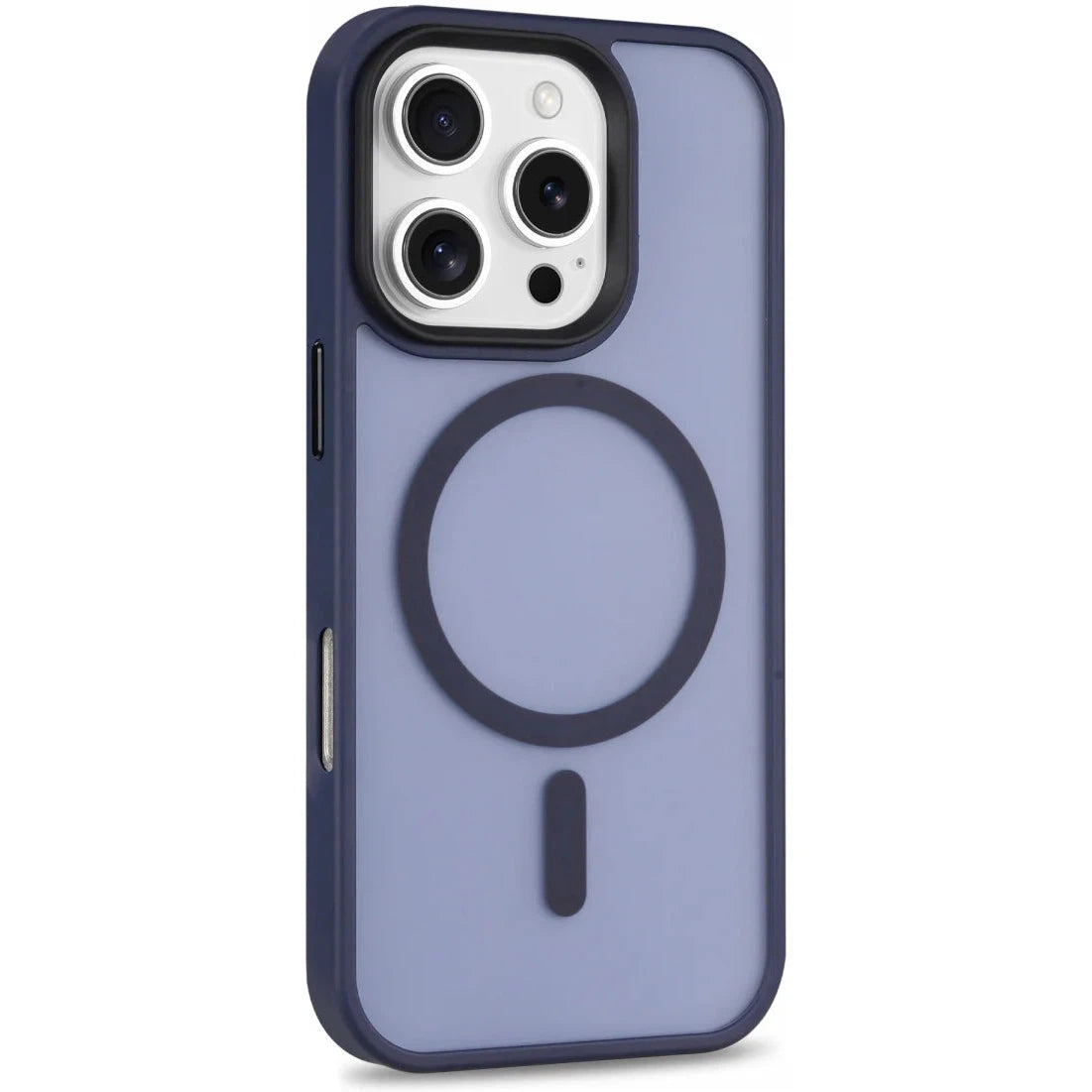 Apple iPhone 16 Pro Hoesje met MagSafe Back Cover Matte Blauw