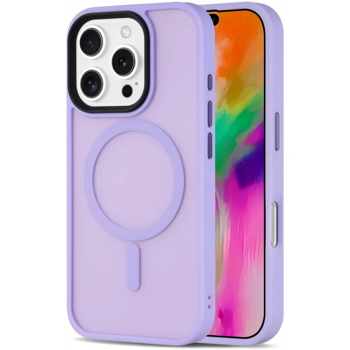 Apple iPhone 16 Pro Hoesje met MagSafe Back Cover Matte Lila