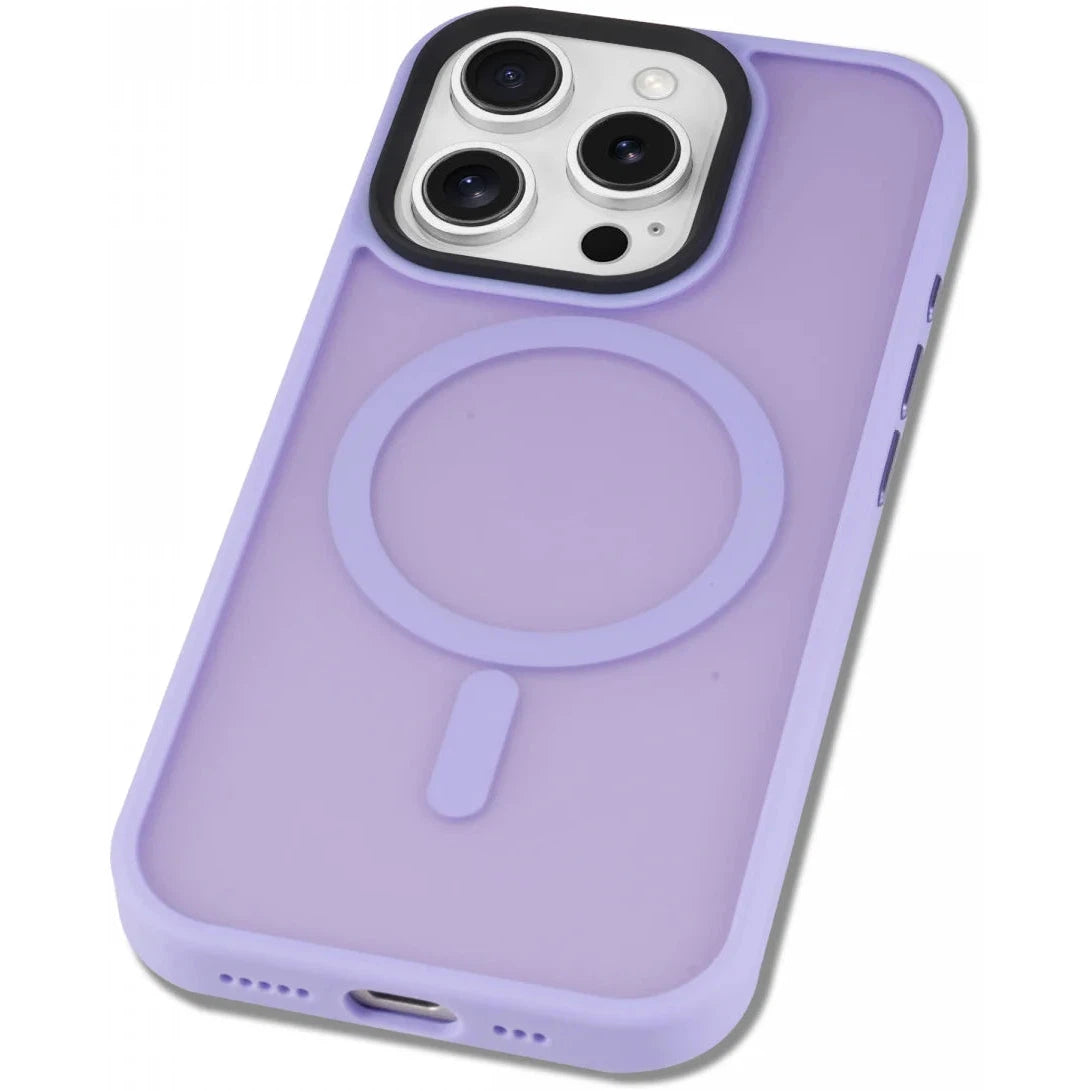 Apple iPhone 16 Pro Hoesje met MagSafe Back Cover Matte Lila