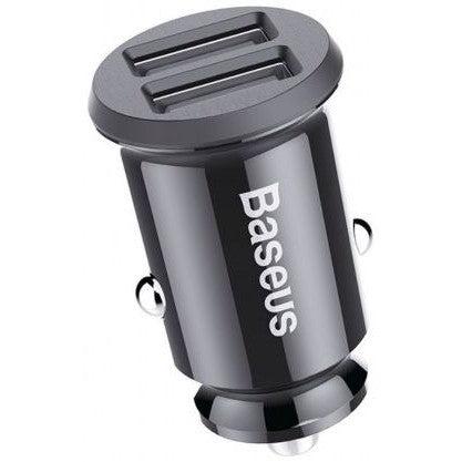 Baseus Dubbele USB Fast charge Autolader 15W Zwart