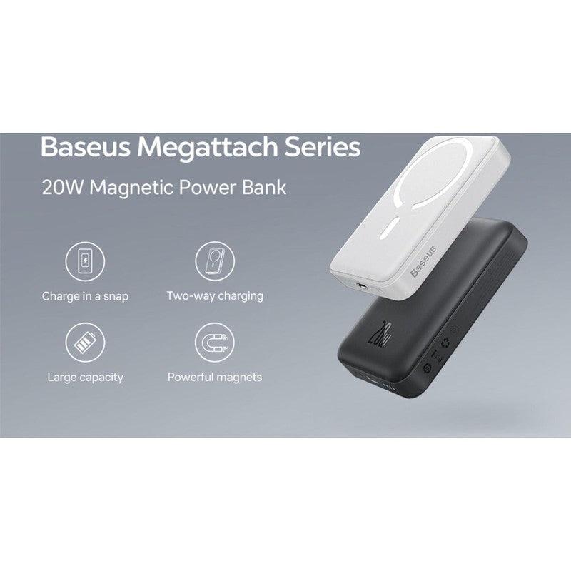 Baseus Megattach 10.000 mAh Powerbank Compact Met MagSafe Zwart 20W