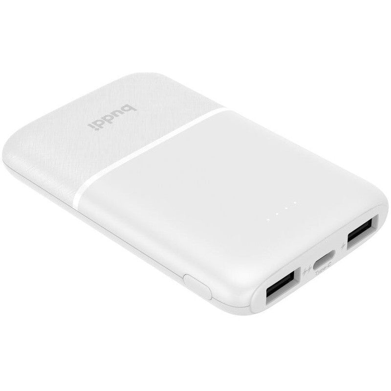 Buddi Go Powerbank USB-C Reisformaat Mini Compact 5.000 mAh Wit