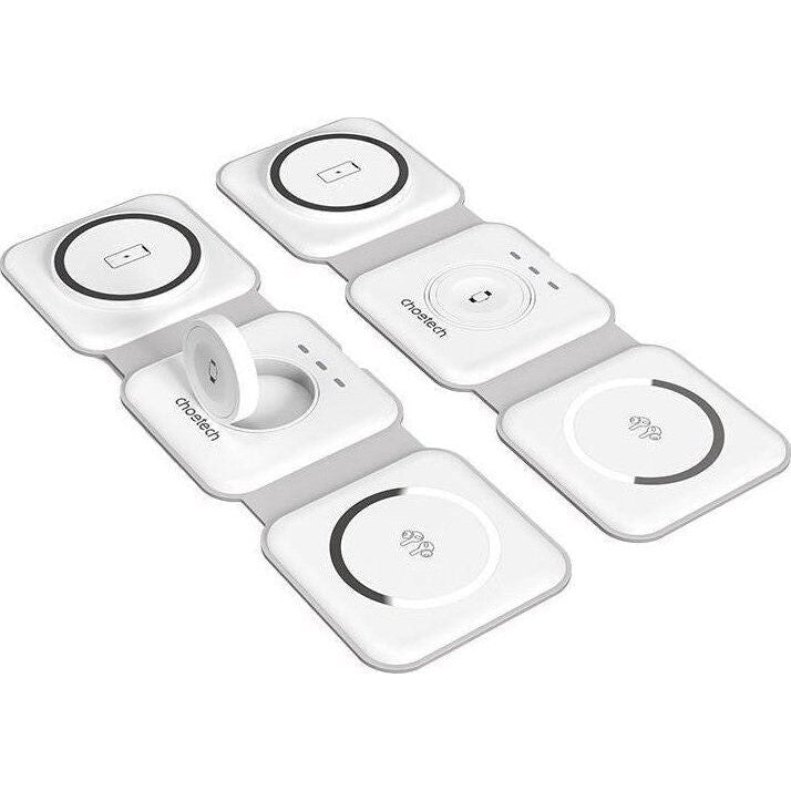 3-in-1 Opvouwbare Draadloze Lader iPhone/AirPods/Watch Wit