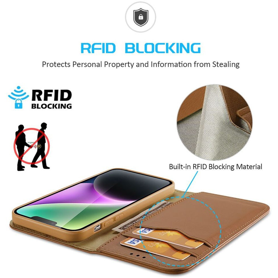 Dux Ducis Hivo Apple iPhone 15 Hoesje RFID Book Case Bruin