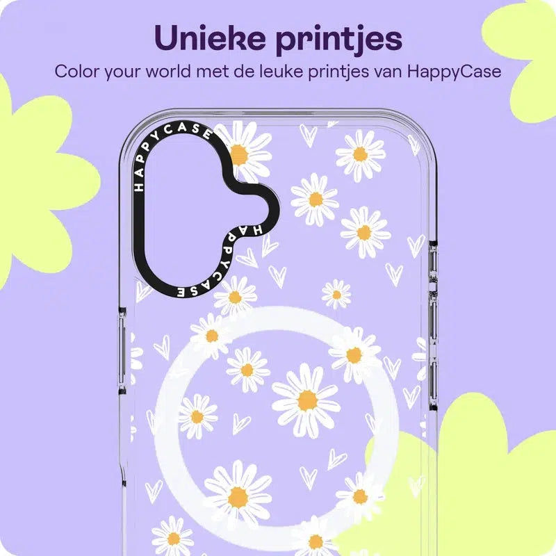 HappyCase Joy Apple iPhone 16 Hoesje MagSafe Back Cover Daisy Hearts