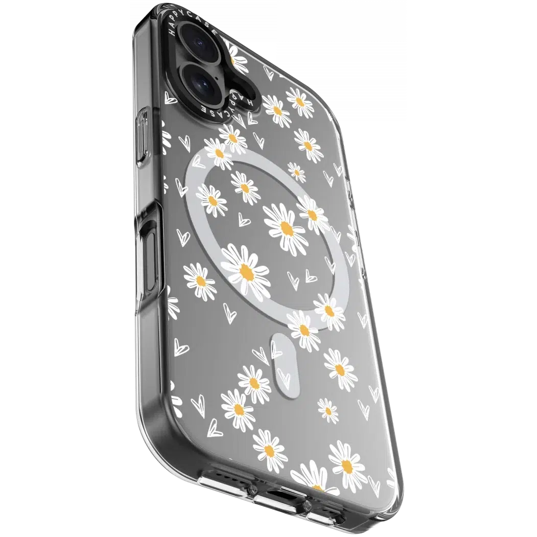 HappyCase Joy Apple iPhone 16 Hoesje MagSafe Back Cover Daisy Hearts