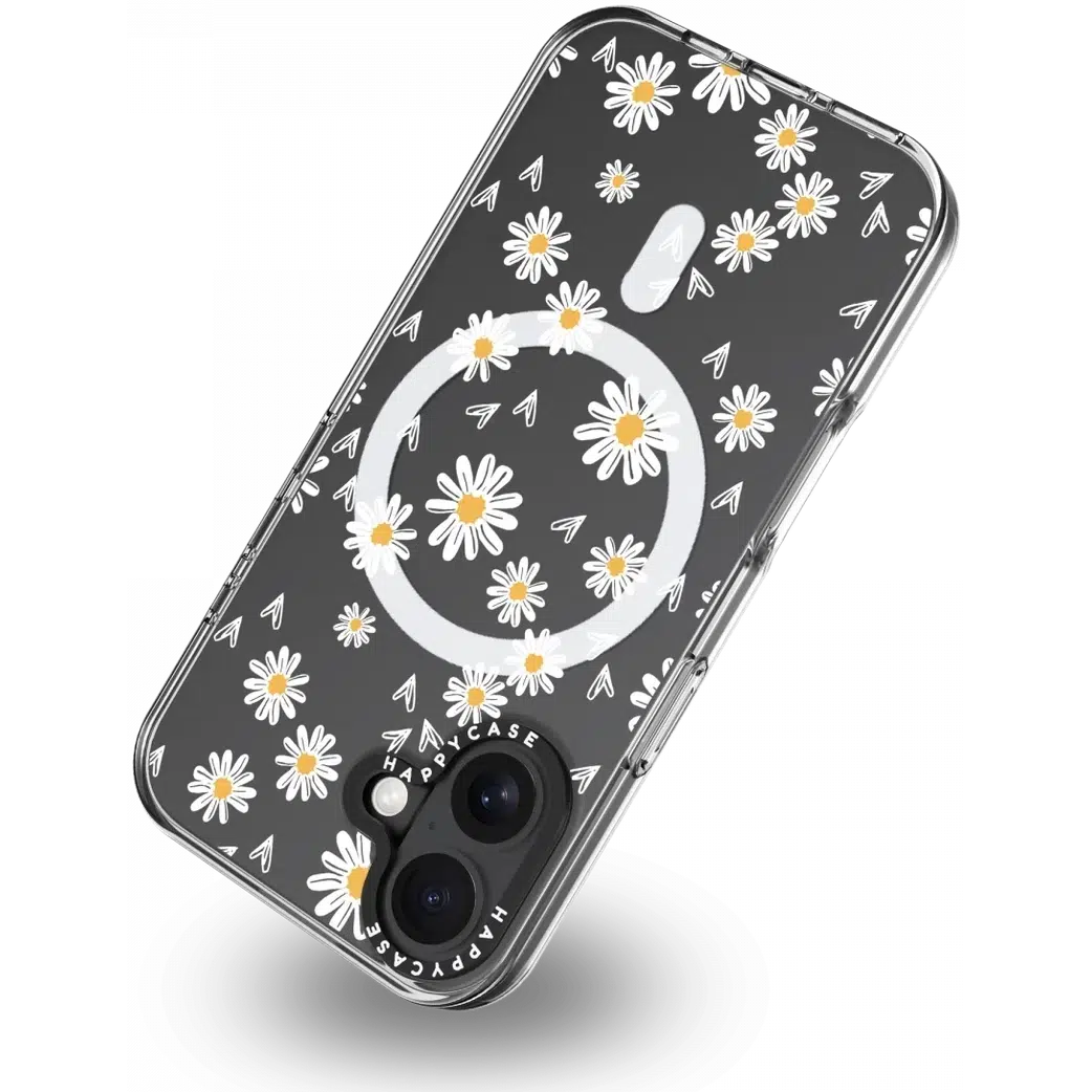 HappyCase Joy Apple iPhone 16 Hoesje MagSafe Back Cover Daisy Hearts