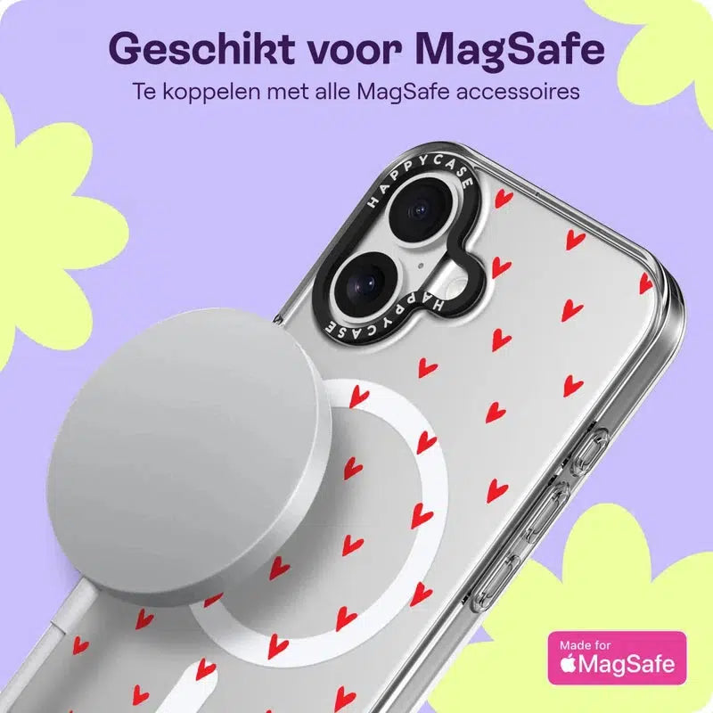 HappyCase Joy Apple iPhone 16 Hoesje MagSafe Back Cover Love Hearts