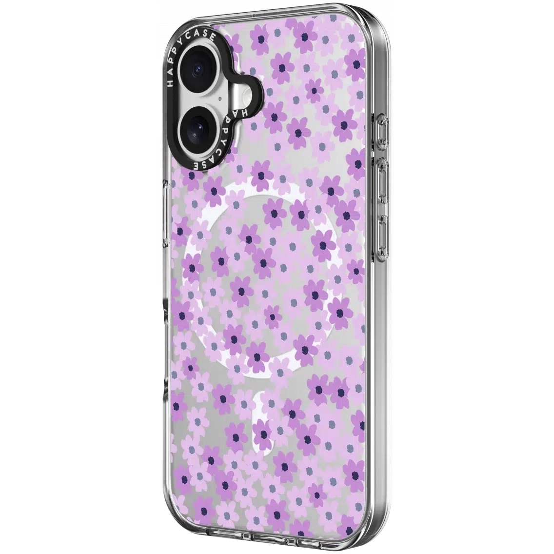 HappyCase Joy Apple iPhone 16 Hoesje MagSafe Back Cover Purple Floral