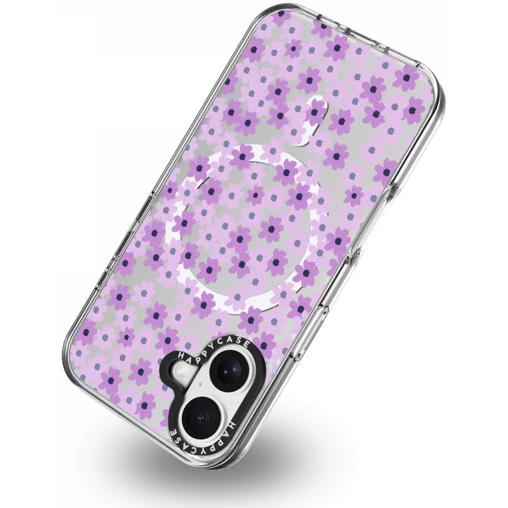 HappyCase Joy Apple iPhone 16 Hoesje MagSafe Back Cover Purple Floral