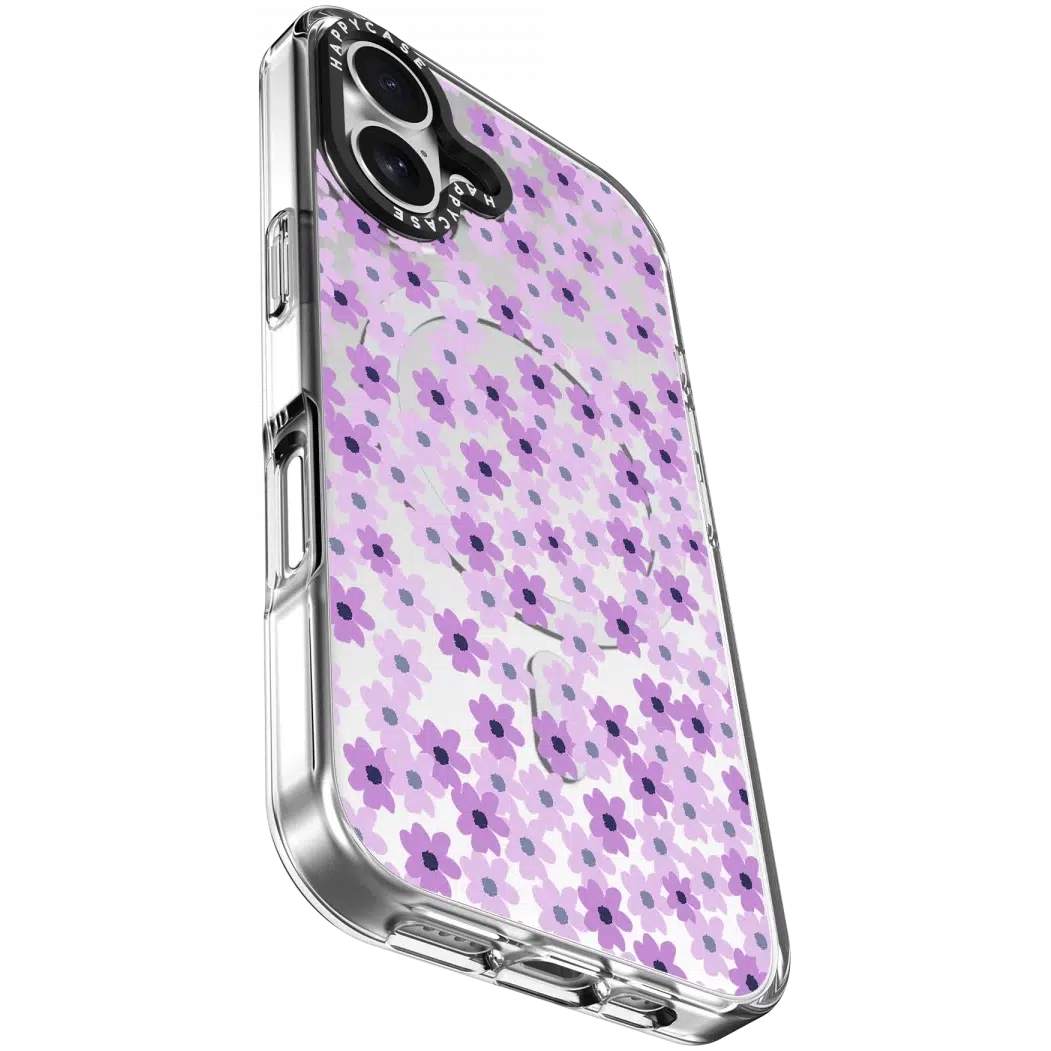 HappyCase Joy Apple iPhone 16 Hoesje MagSafe Back Cover Purple Floral