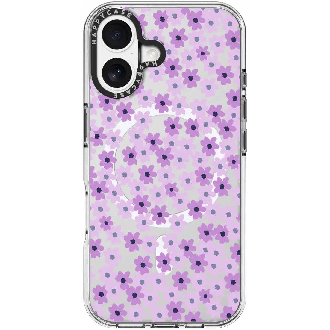 HappyCase Joy Apple iPhone 16 Hoesje MagSafe Back Cover Purple Floral