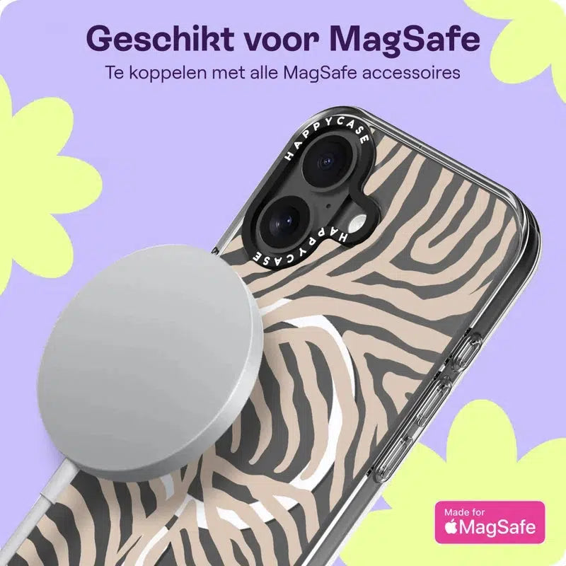 HappyCase Joy Apple iPhone 16 Hoesje MagSafe Back Cover Safari Tiger