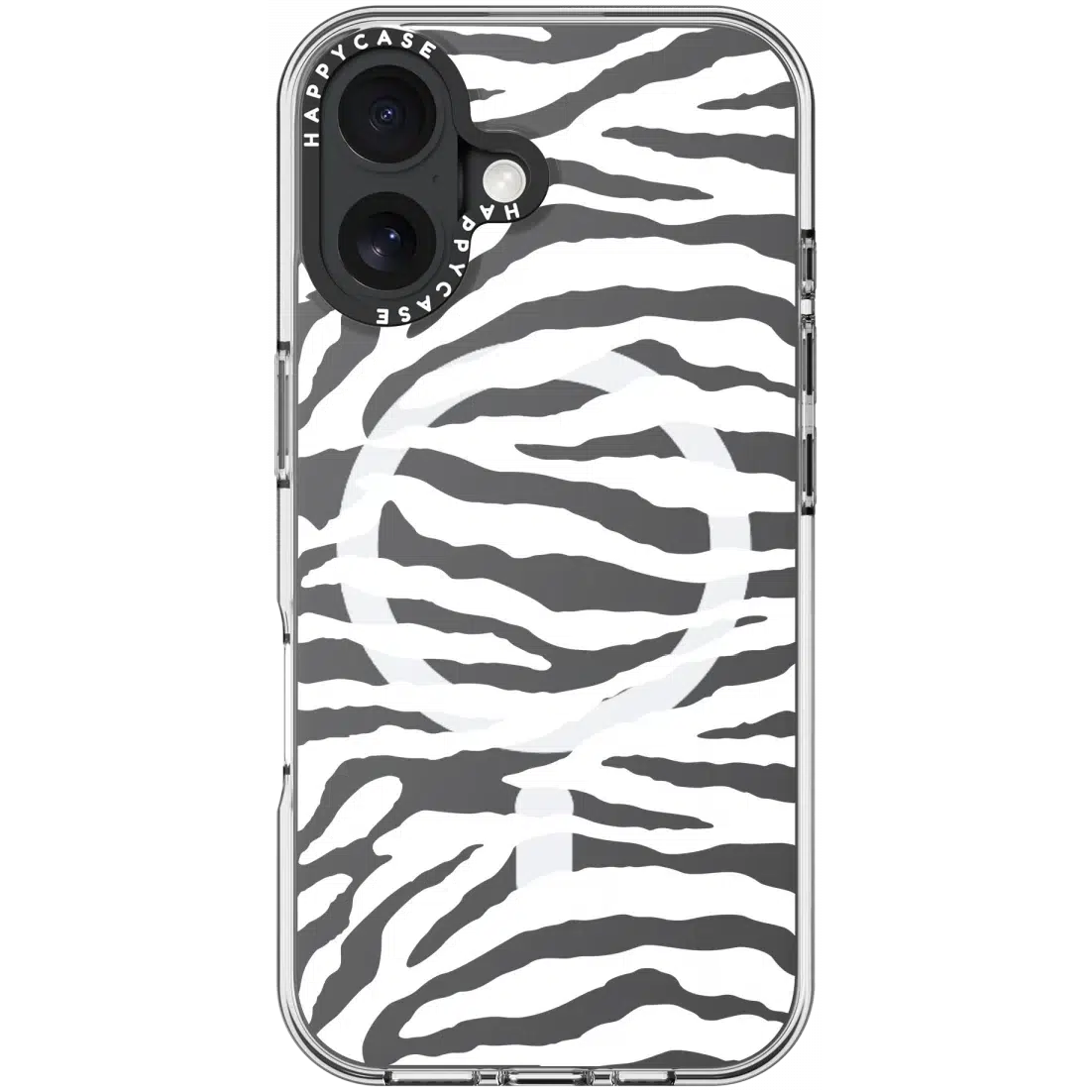 HappyCase Joy Apple iPhone 16 Plus Hoesje MagSafe Back Cover Silver Zebra