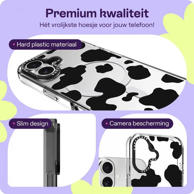 HappyCase Joy Apple iPhone 16 Hoesje MagSafe Back Cover Spotty Cow