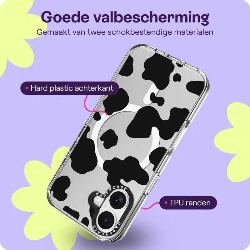 HappyCase Joy Apple iPhone 16 Plus Hoesje MagSafe Back Cover Spotty Cow