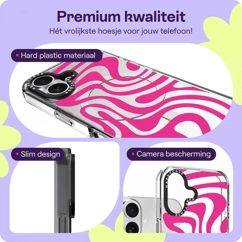 HappyCase Joy Apple iPhone 16 Hoesje MagSafe Back Cover Wavy Swirl