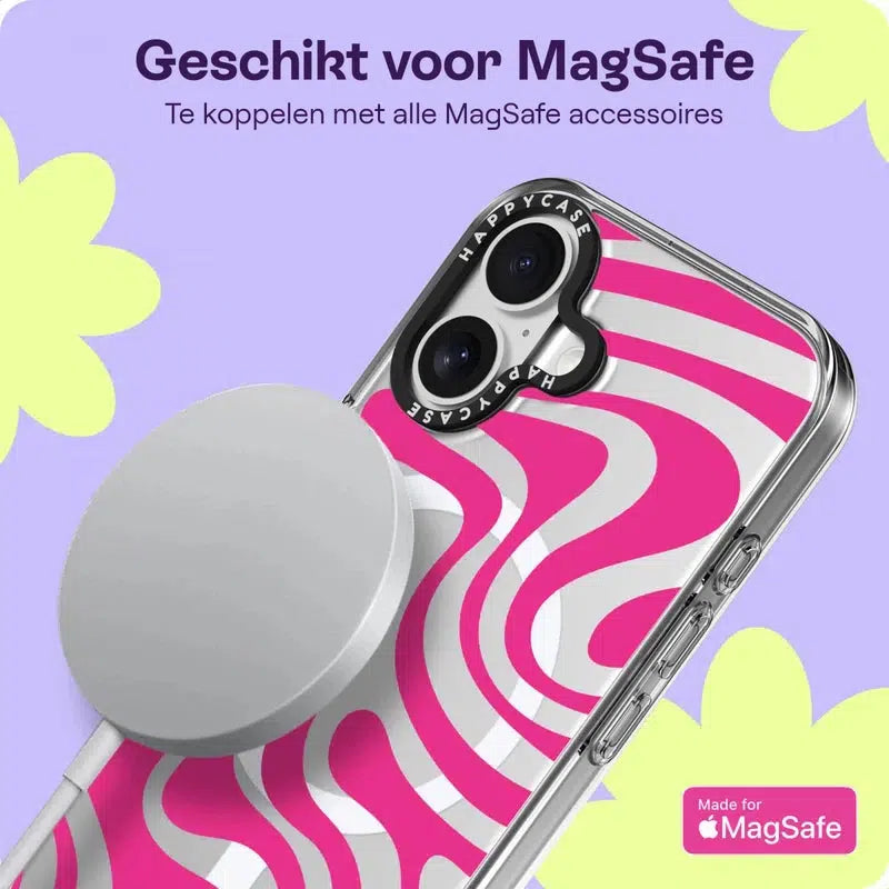 HappyCase Joy Apple iPhone 16 Hoesje MagSafe Back Cover Wavy Swirl