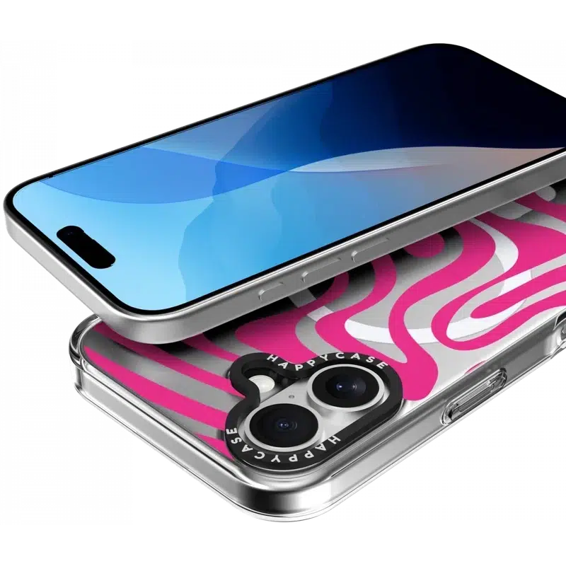 HappyCase Joy Apple iPhone 16 Hoesje MagSafe Back Cover Wavy Swirl