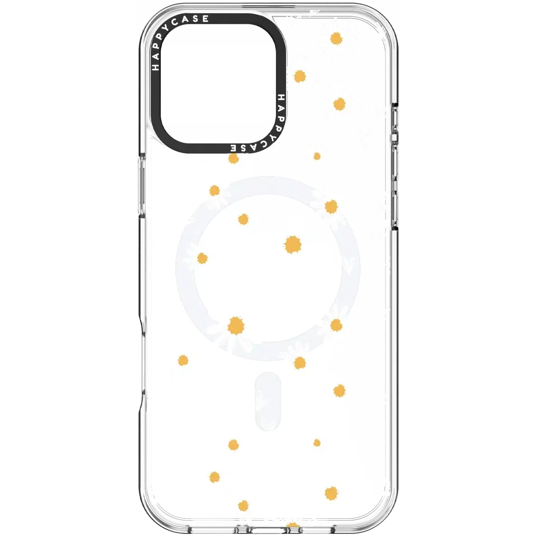 Apple iPhone 16 Pro Hoesje MagSafe Back Cover Daisy Hearts