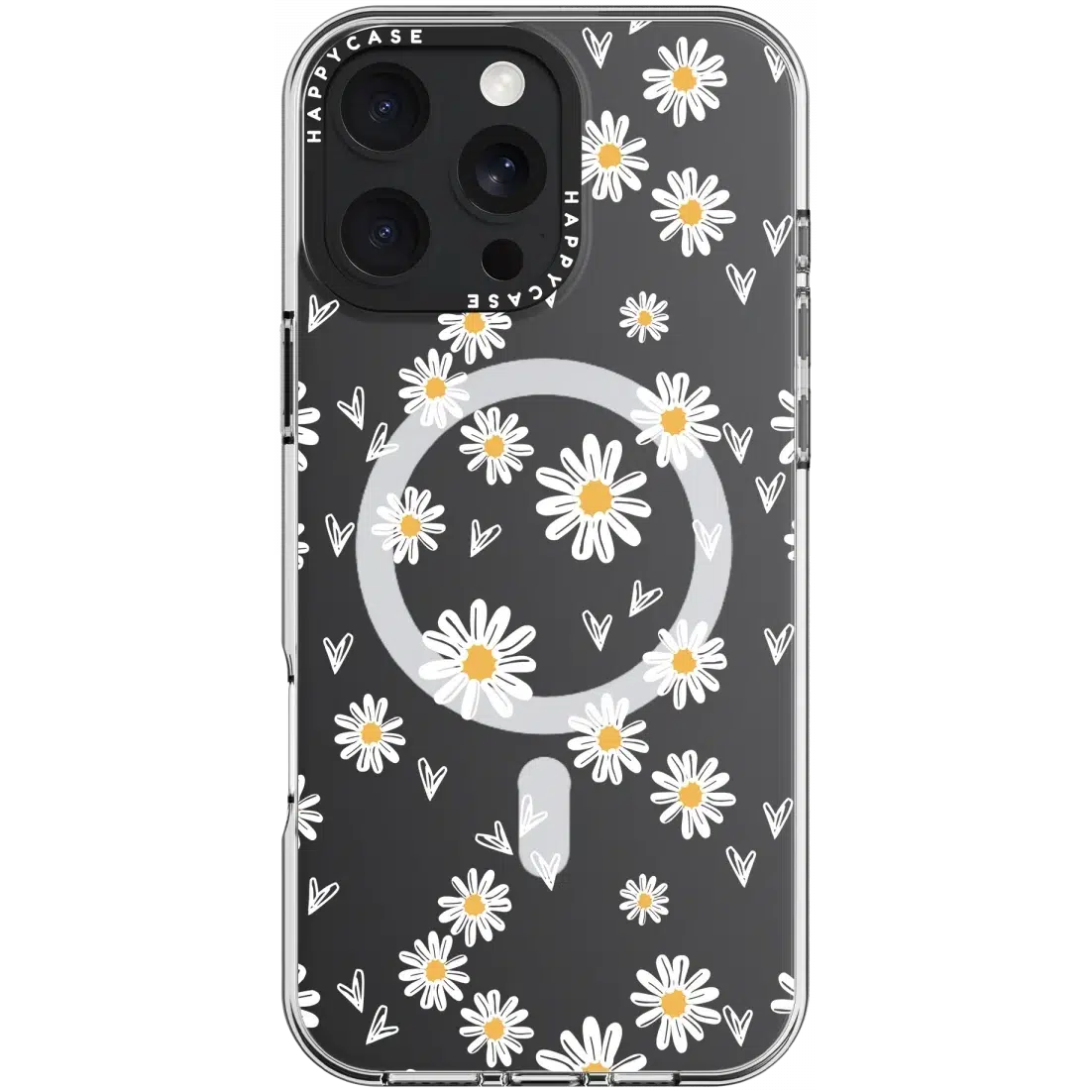 Apple iPhone 16 Pro Hoesje MagSafe Back Cover Daisy Hearts