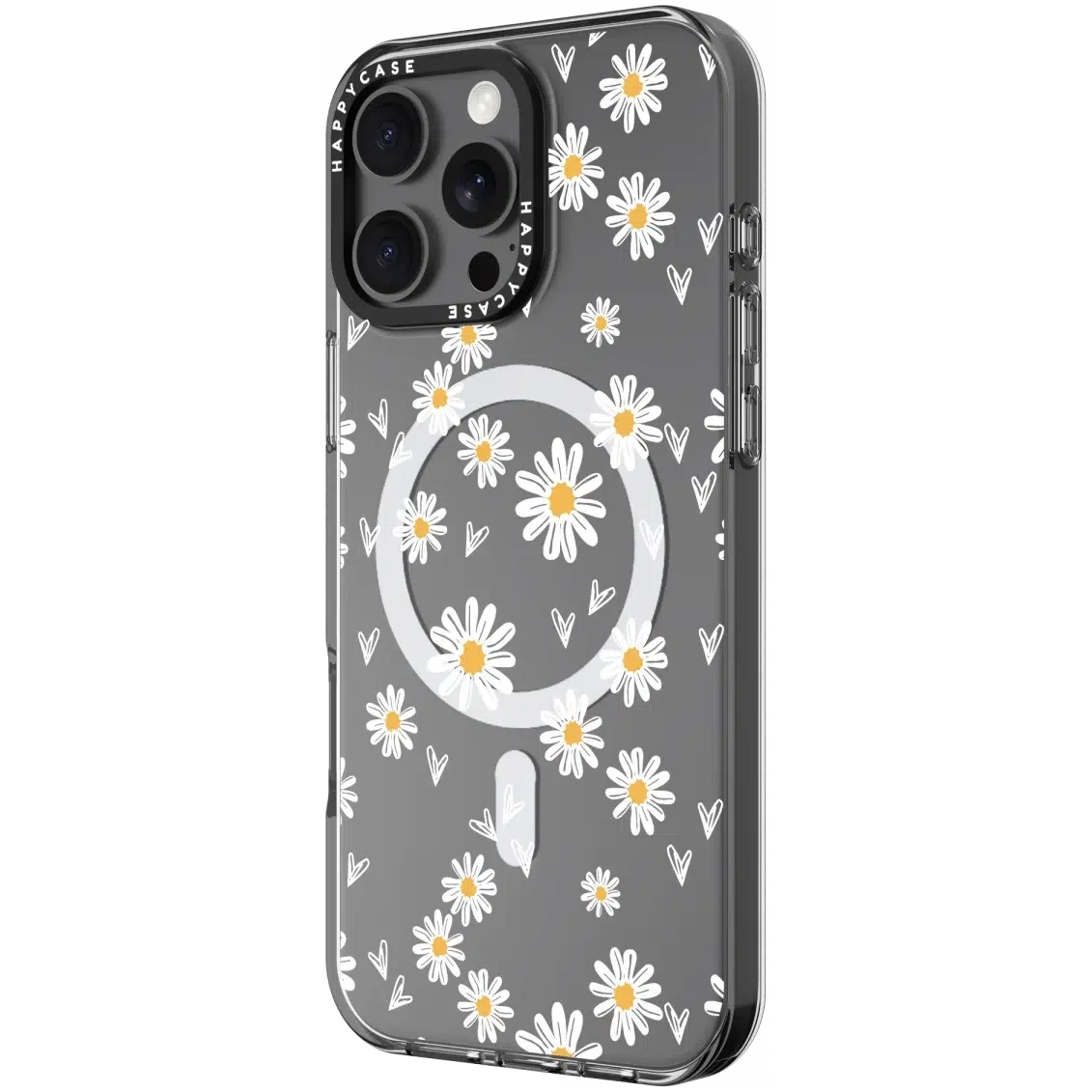 Apple iPhone 16 Pro Hoesje MagSafe Back Cover Daisy Hearts