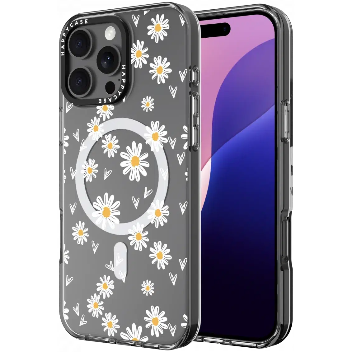 HappyCase Joy Apple iPhone 16 Pro Max Hoesje MagSafe Back Cover Daisy Hearts