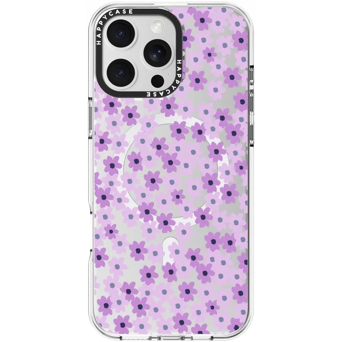 Apple iPhone 16 Pro Hoesje MagSafe Back Cover Purple Floral