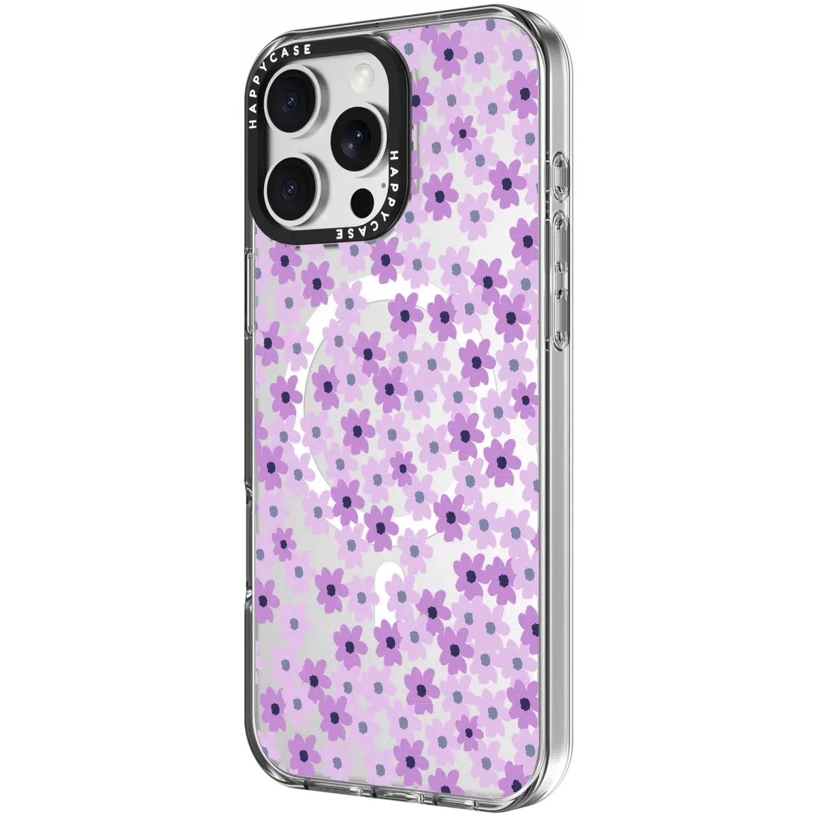 Apple iPhone 16 Pro Hoesje MagSafe Back Cover Purple Floral