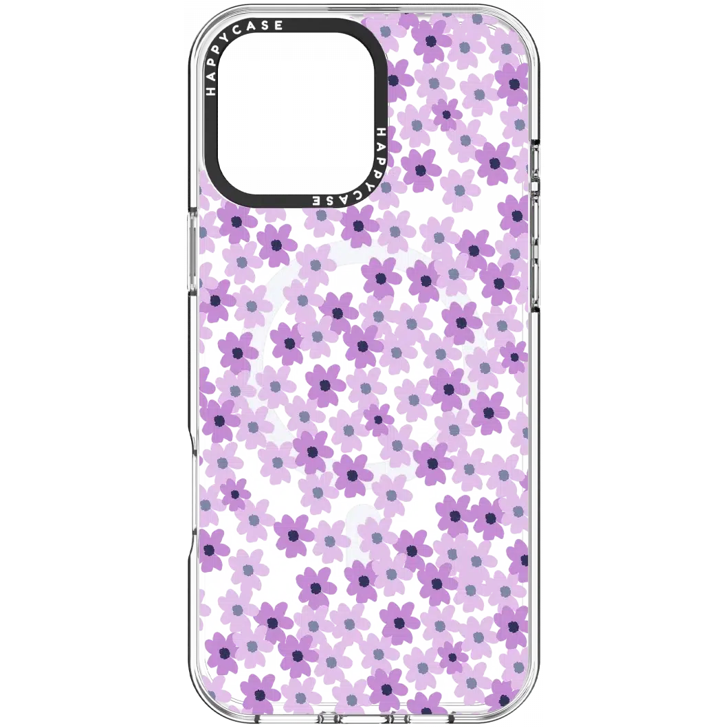 Apple iPhone 16 Pro Hoesje MagSafe Back Cover Purple Floral