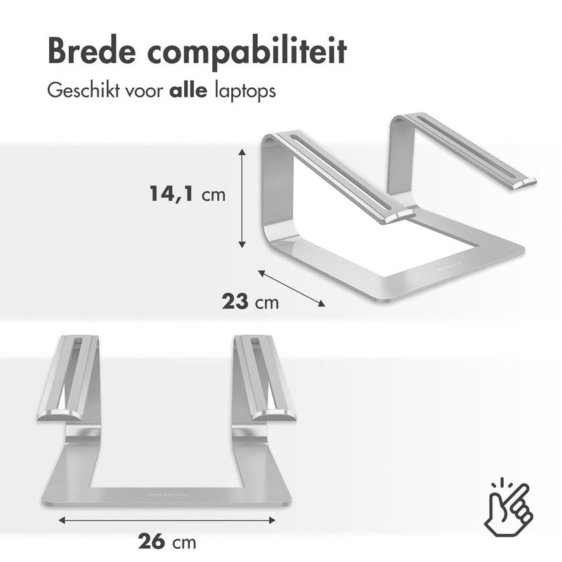 imoshion Aluminium Laptop Stand - Laptop standaard - Bureau - Universeel - Zilver