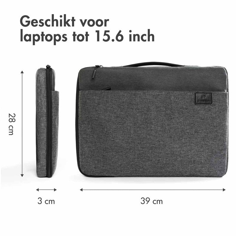 imoshion Laptop hoes 15-16 inch - Laptopsleeve met handvat - Grijs