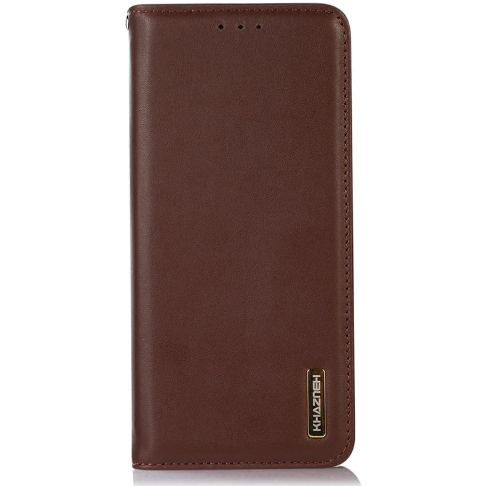 KHAZNEH Samsung Galaxy S24 Hoesje RFID Book Case Leer Bruin