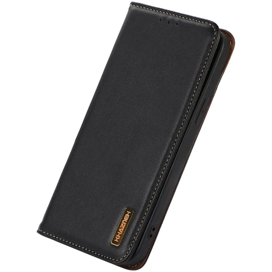 KHAZNEH Samsung Galaxy S24 Hoesje RFID Book Case Leer Zwart