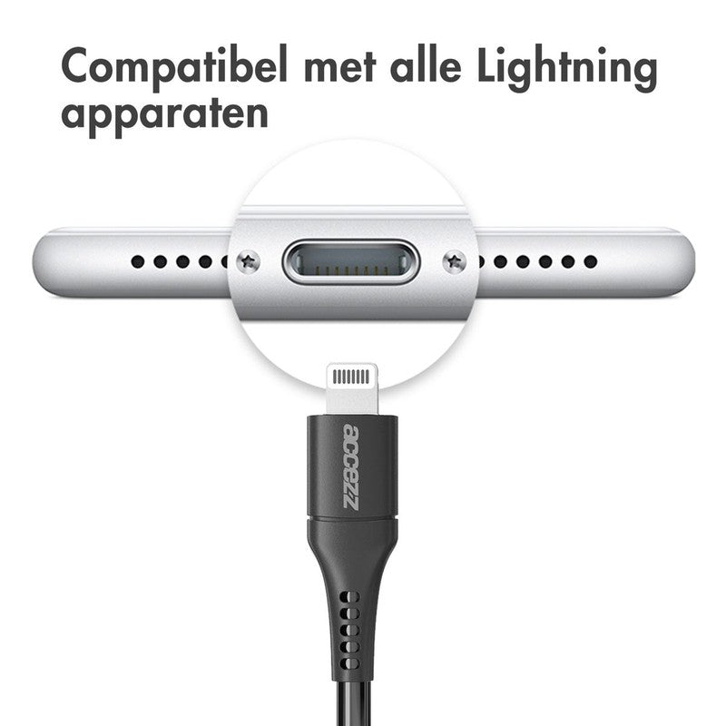 Lightning naar USB kabel - MFi certificering - 1 meter - Zwart