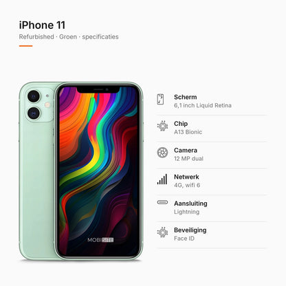Refurbished iPhone 11 Groen, specificaties
