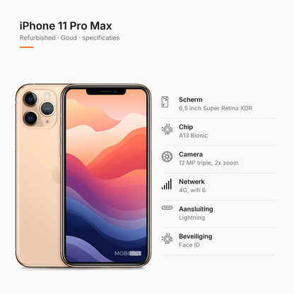Refurbished iPhone 11 Pro Max Goud, specificaties
