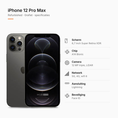 Refurbished iPhone 12 Pro Max Grafiet, specificaties