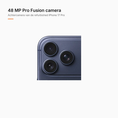 Refurbished iPhone 17 Pro Diepblauw, achtercamera