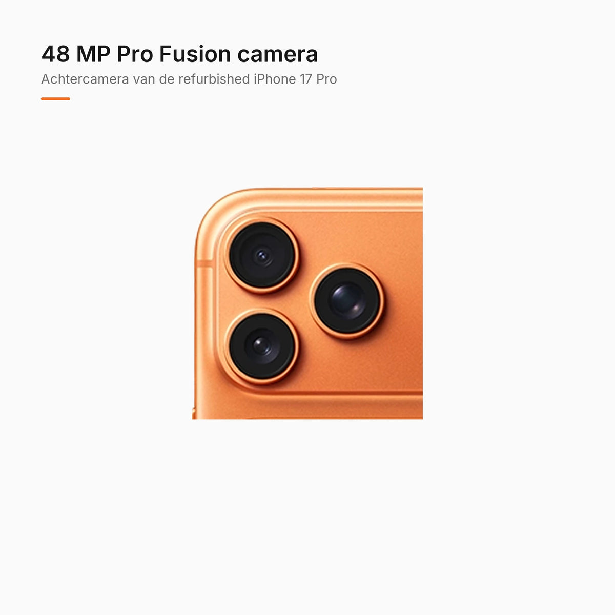 Refurbished iPhone 17 Pro Oranje, achtercamera